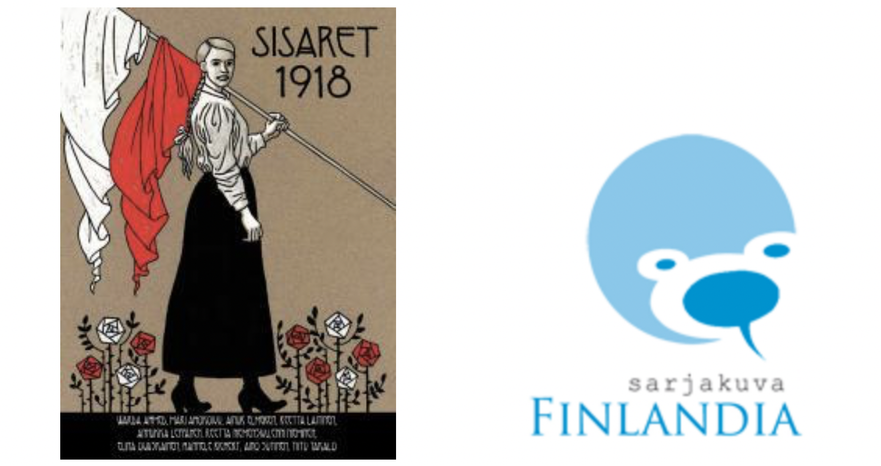 Sisaret 1918 -kansikuva ja Sarjakuva-Finlandian logo